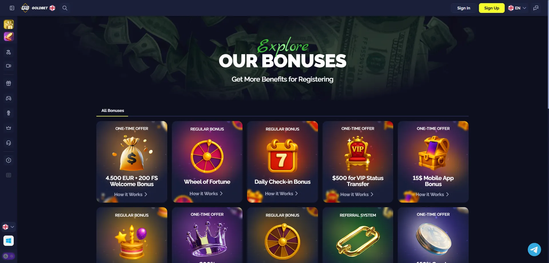 Goldbet Casino reģistrācijas veidlapa — konta atvēršana online