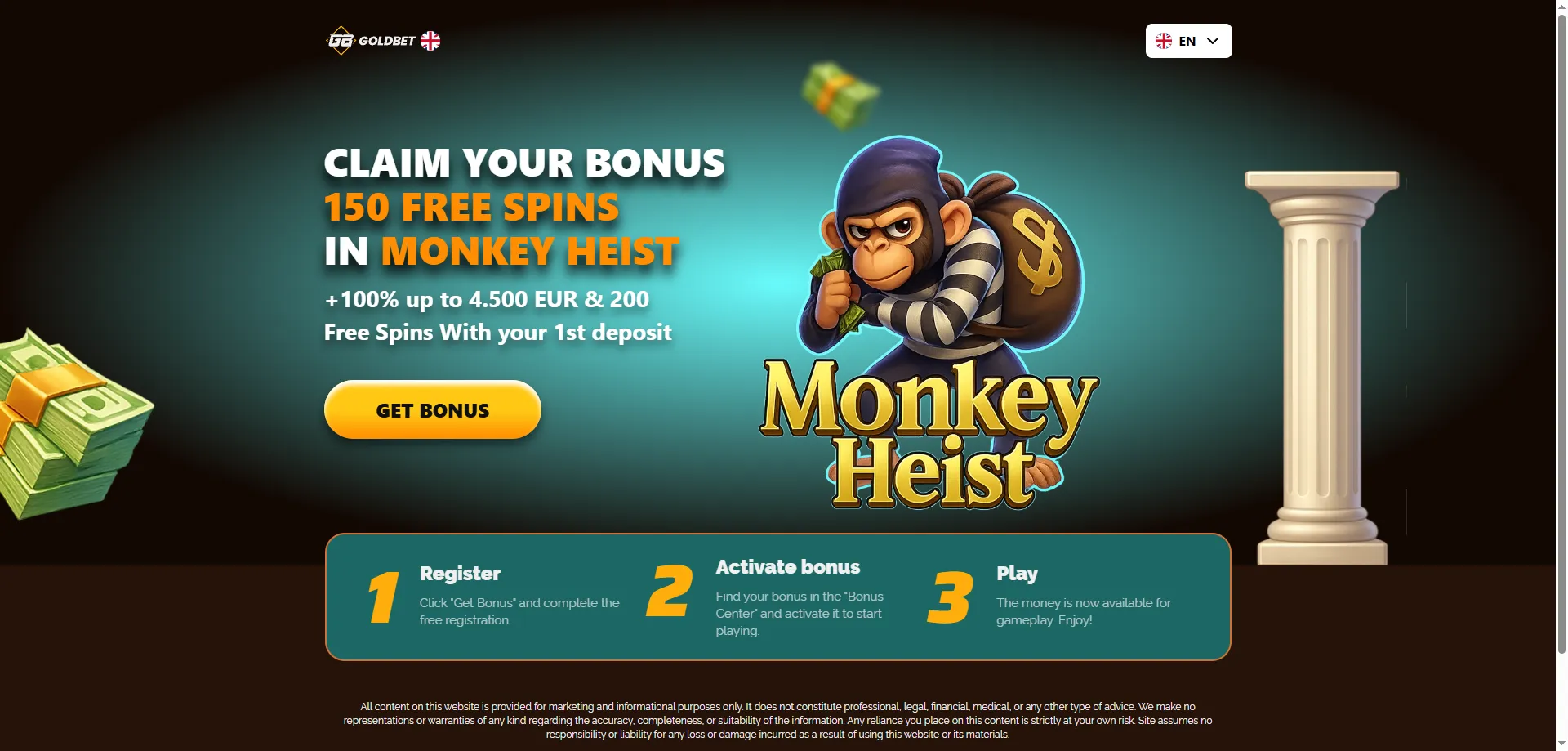 Goldbet Casino bonusa kods — kā aktivizēt promo kodu 2026